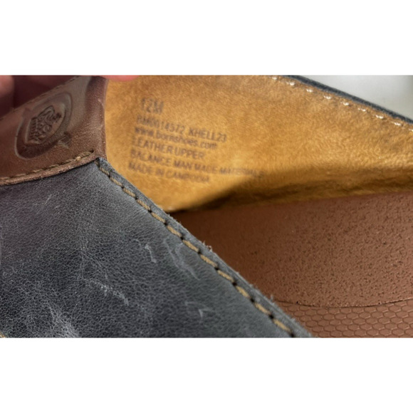 Born Gavin Leather Sandals Navy Brown Flip Flops Size 12M Casual Beach Vacation - Picture 8 of 8